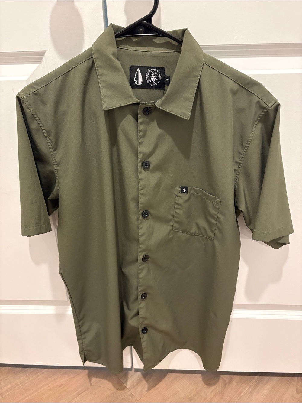 Men's Short-Sleeve Button-Down Shirt - Olive